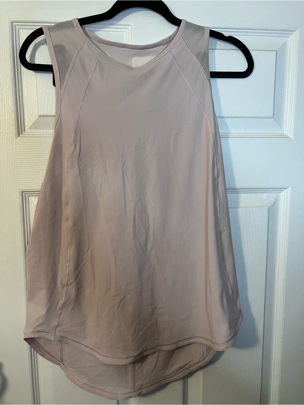 #435 Lululemon Sculpt Tank Top Pink Peony Mesh Back High Low Hem Size 10 EUC